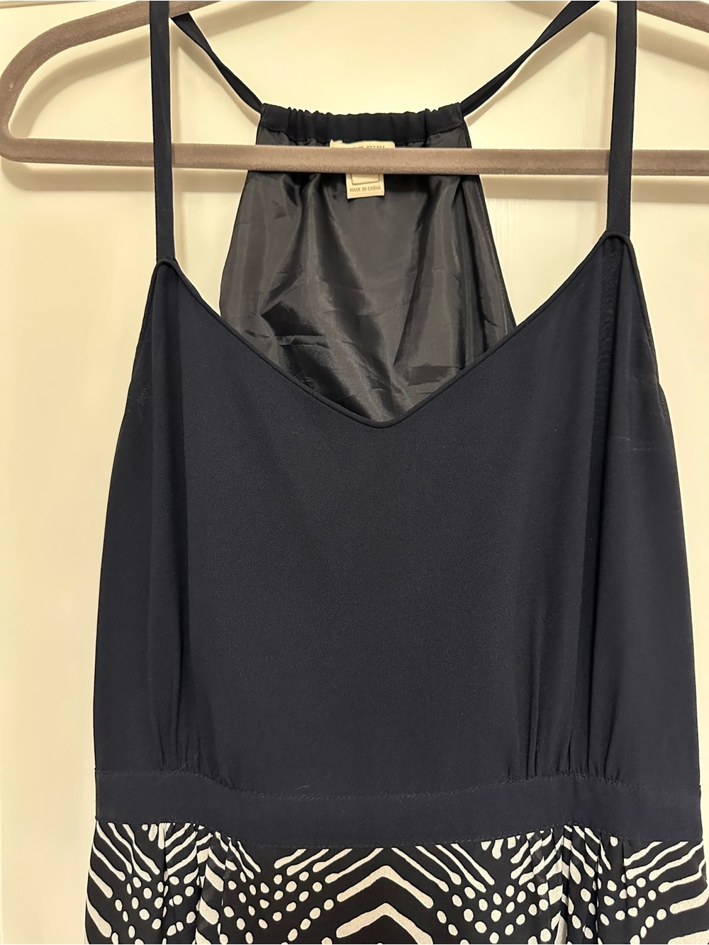 J. Crew Navy Bodice Chevron Print Maxi Dress - Picture 2 of 9